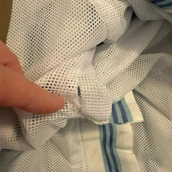 J.Crew JCrew Mens white blue stripe 7" Breaker swim board shorts swimwear BF681 - Picture 7 of 12